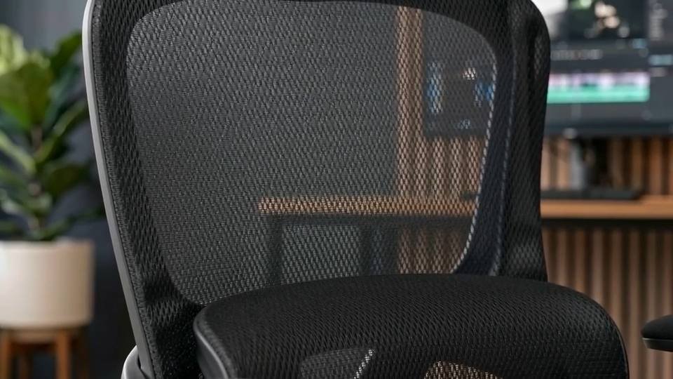 Mesh-back chair detail film